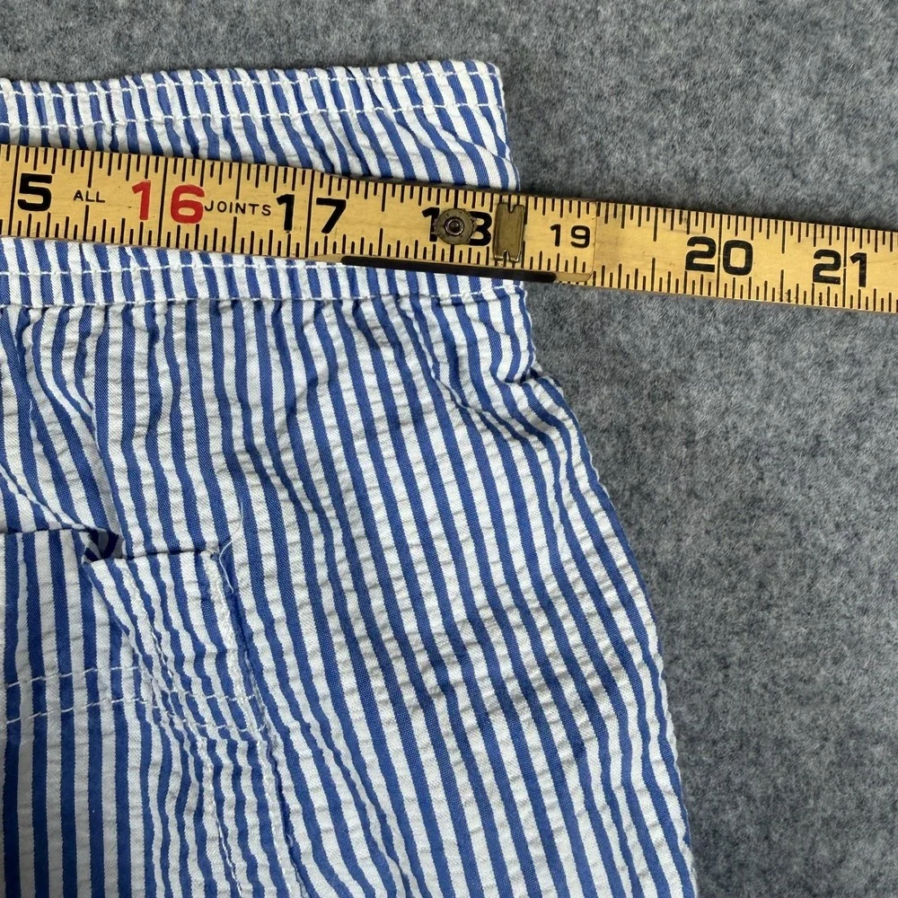 2 Pack Lands' End Swim Trunks Mens Large Blue Tropical Leaf Stripe Mesh Lined